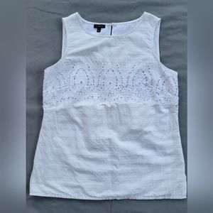 Talbots Eyelet White Sleeveless Top size 8